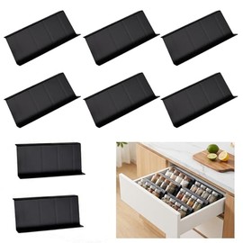 Pack of 8 Spice Rack, Drawer Spice Drawer Insert, Spice Rack, Spice Organiser for Kitchen, Worktop, Cupboard (Without Spice Jars)