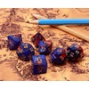 CREEBUY Blue Mix Red DND Glitter Dice Set for Dungeon