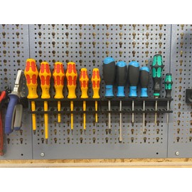 Generisch Tool Holder for Küpper Perforated Wall - Screwdriver & Pliers Holder, Black, Plastic