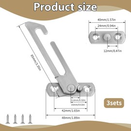 3 Pairs UPVC Window Restrictor Locks, Stainless Steel Window Restrictors Hook, Child Safety Lock Buckle, Restrictor Safety Catch for Window Home School