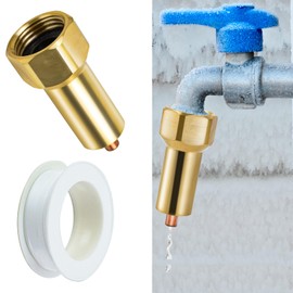 1PCS Outdoor Faucet Freeze Protection Heavy Duty Freeze Prevention Valve Winter Faucet Freeze Protector Frost Proof Spigot Replacement for Faucet Covers with 1 Roll Teflon Tape for 3/4 Inch Thread