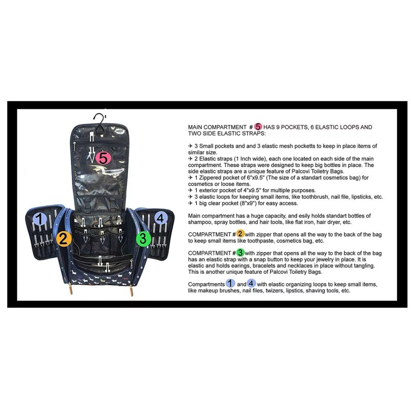 Palcovi Extra Large Capacity Makeup Organizer. Pattern:Doggie