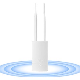 Outdoor WiFi Extender for Starlink Router - 300Mbps Long Range Starlink WiFi Extender Signal Booster, Dual-Band 2.4/5GHz WiFi Repeater, IP65 Waterproof, Wireless Access Point for Backyard Garage Farm