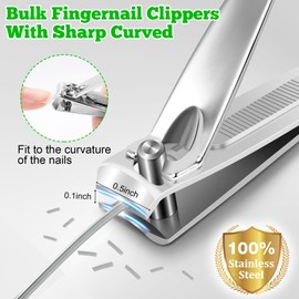 HOFASON HOFASON 24 Pcs Nail Clippers Bulk for Men Women Adult, Professional Stainless Steel Fingernail and Toe Nail Clipper Cutter Set with File & Key Chains, Travel Manicure Pedicure Trimmer Kit for Homeless