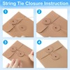 PATIKIL 12 Pcs Kraft Paper Envelope with String Tie Closure,