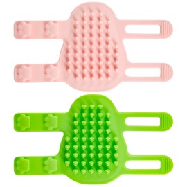 2pcs 2 in 1 Cat Self Groomer Brush, 2 Styles Cat Face Scratcher Corner Adjustable Silicone Cat Grooming Massage Shedding Brush Tickling Comb Pet Brush for Table Legs Climbing Frame