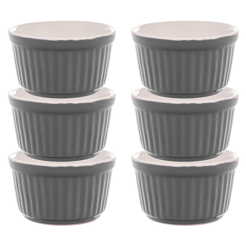 KADAX Soufflé Moulds Set, 6 Pieces, Diameter 9 cm, Crème