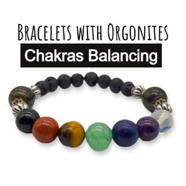 7 Chakra Diffuser Bracelet with orgonites