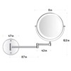 Rocollos Rechargeable Wall Mounted Lighted Makeup Mirror, 8 Inch Double-Sided