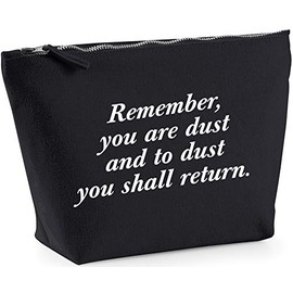 Hippowarehouse Remember, you are the dust you shall return - Lent Ash wednesday printed make up cosmetic wash bag 18x19x9cm