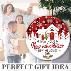 Fastpeace 2024 New Home Ornament, House Warming Gifts for New Home, Housewarming Gifts for New House, Housewarming Presents for Women, Couple, Owners, Ceramic New Home Ornament 2024