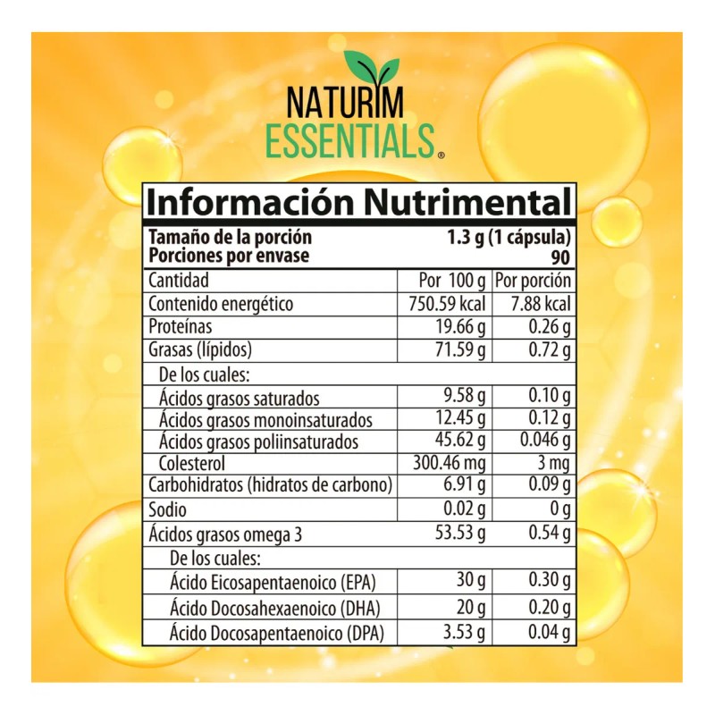 Omega 3 Aceite De Salmón Naturim Essentials 270 Cápsulas Gel