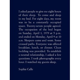 Sophie Calle: The Sleepers