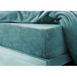 Glamptex Deep 30CM Teddy Bear Fur Sherpa Fleece Fitted Sheet, Single Double King Super (Teal, King)
