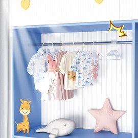 BRFOYU Baby Hangers 100 Pack Non-Slip Kids Plastic Hangers for Closet, Space Saving Toddler Hanger for Infant Clothing, Childrens Hanger for Child, White