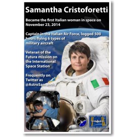 PosterEnvy Astronaut Samantha Cristoforetti - First Italian Woman in Space - NEW POSTER