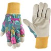 Wells Lamont Women's Botanical Print Leather Palm Work and Gardening