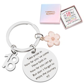 18th Birthday Gifts for Girls, Happy Birthday Keychain for 18 Year Old Girls Sister Daughter Granddaughter, Unique 18th Key Chain Decorations for Classmate Friends Who Was Born in 2007
