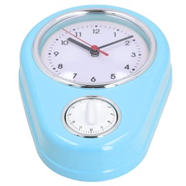 Tyenaza 9 Inch Retro Kitchen Timer Wall Clock, Multifunction Innovative Precise Time Silent Operation Quartz Clock for Home Kitchen (Blue)