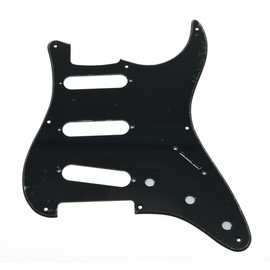 KAISH 8 Hole Vintage Strat SSS Guitar Pickguard ST Scratch Plate fits USA/Mexican Fender Strat Black 1 Ply