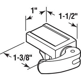 Prime-Line U 10547 7/8 In. White-Painted Diecast Vinyl Patio Door Lock with Adjustable (Single Pack)
