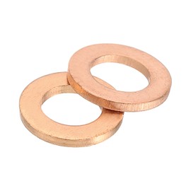 sourcing map M5 Flat Washer, 25 Pcs Copper Ring Flat Washers 9mm OD Metal Sealing Gasket Ring for Screws Bolts Nuts