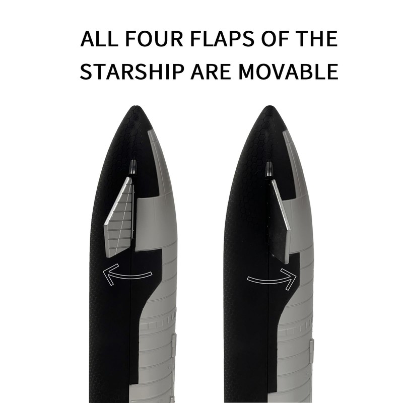 1:144 Scale SpaceX Starship Model 13.43in Height Durable Plastic Material,