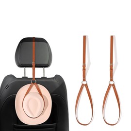 POKOTO Cowboy Hat Rack for Trucks & Cars – Loop-Around Leather Cowboy Hat Hanger for Truck Headrest-Hat Organizer Hanger for Trucks Vehicle Cars Accessories (2 PCS)