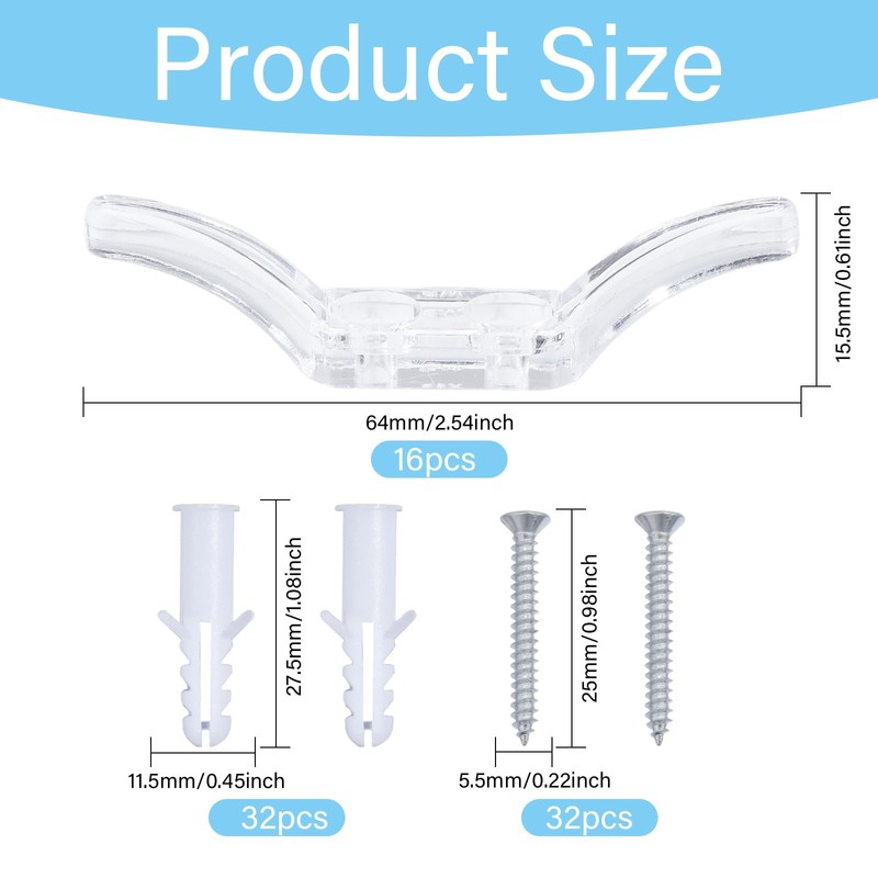 beinkmake 16Pcs Cord Cleats for Blinds Safety Rope Cleats Plastic