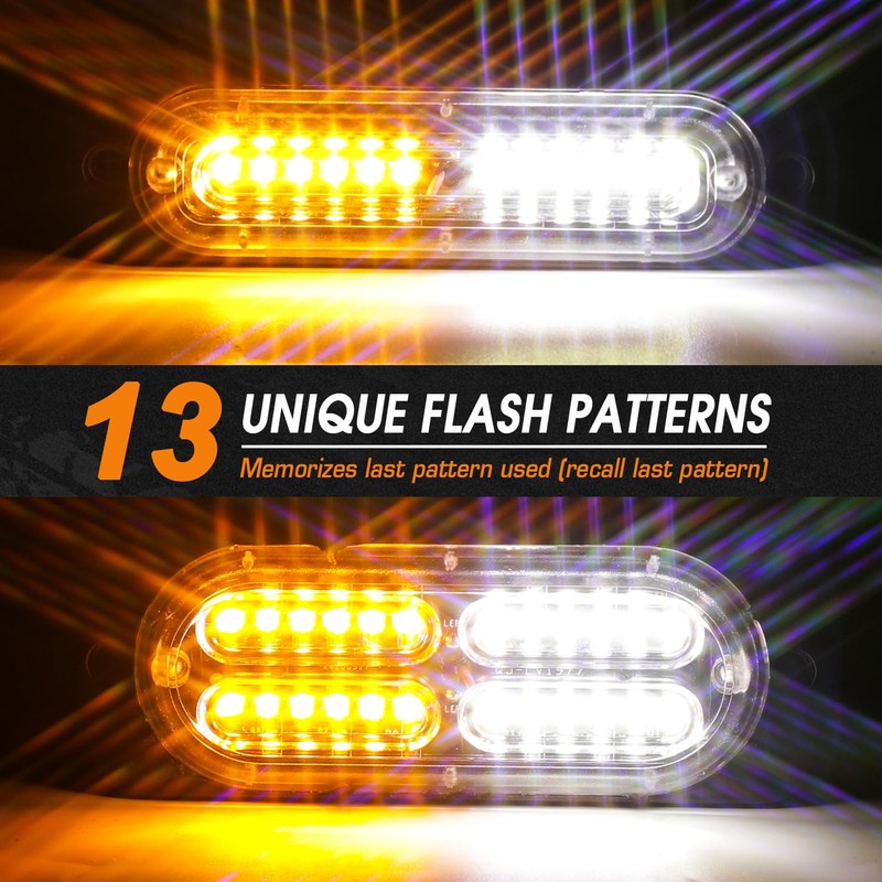 LINKITOM 12-24v 8pcs Ultra Slim Sync Feature Surface Mount Strobe