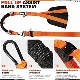 Banda de Dominadas con Asistencia Ajustable,Set de Bandas de Resistencia para Pull Ups, Incluye Reposapiés/Rodillas de Tela, Máquina para Dominadas en