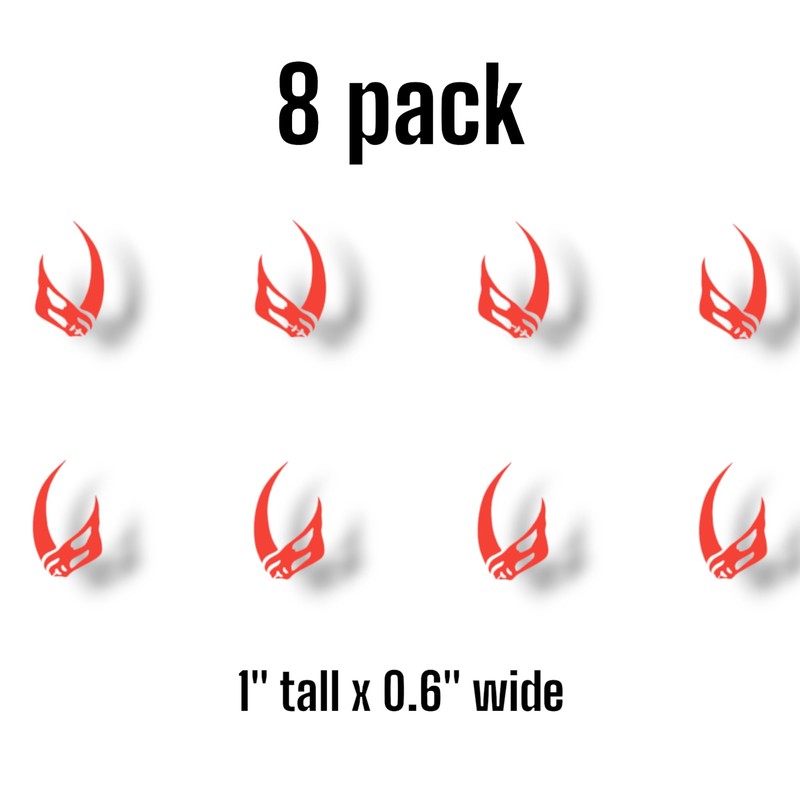 Mini MUDHORN Logo Vinyl Decal Sticker 8-Pack - 1" Small