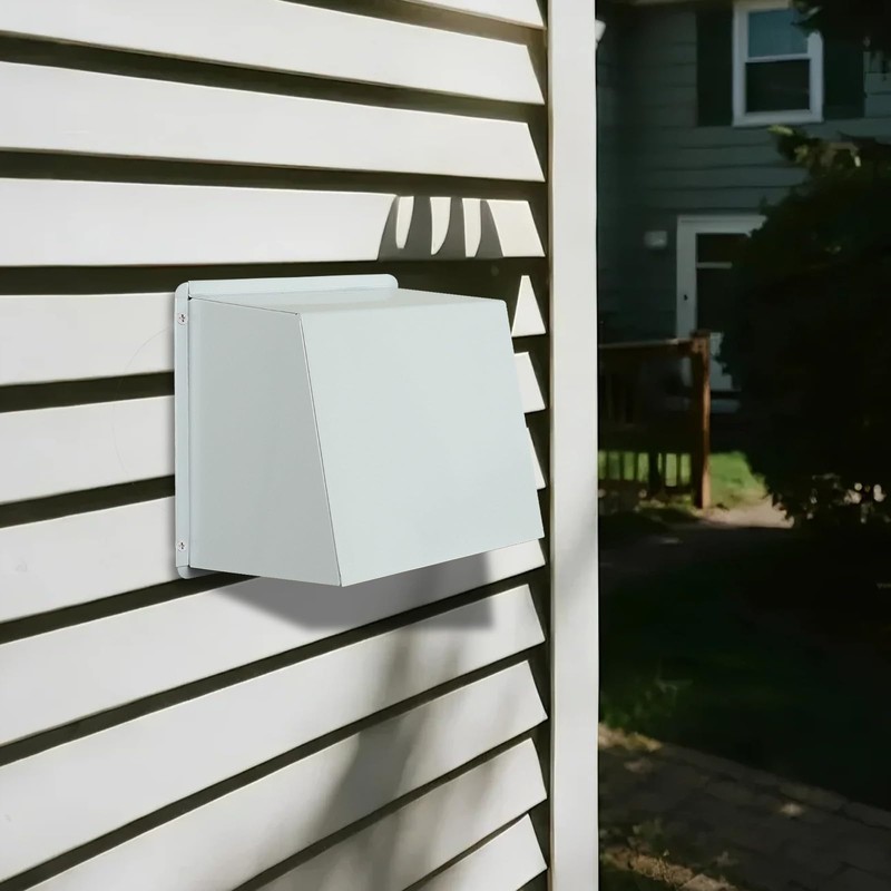 8 Inch Hooded Wall Vent with Screen and Damper, Metal