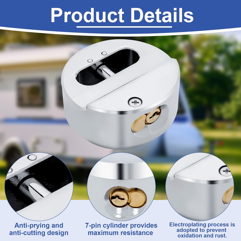 6271 Puck Lock, Hidden Shackle Padlock (2 Pack), Puck Locks,