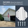 XJJ Side Mount Flag Holder Accepts a 1" Pole: White