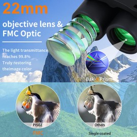 PISEZ PISEZ 30X60 Compact Binoculars for Adults and KidsLightweight Foldable Easy Focus Small Binoculars for Bird Watching Hunting Concert Traveling Theater Opera Sightseeing