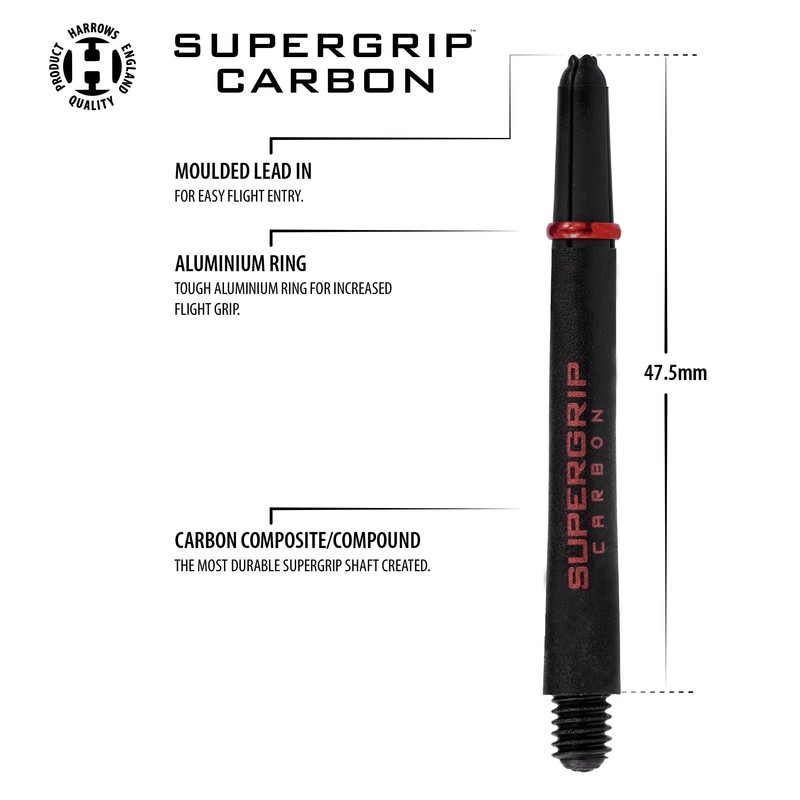Harrows Darts 3 x Sets of Supergrip Carbon Dart Stems