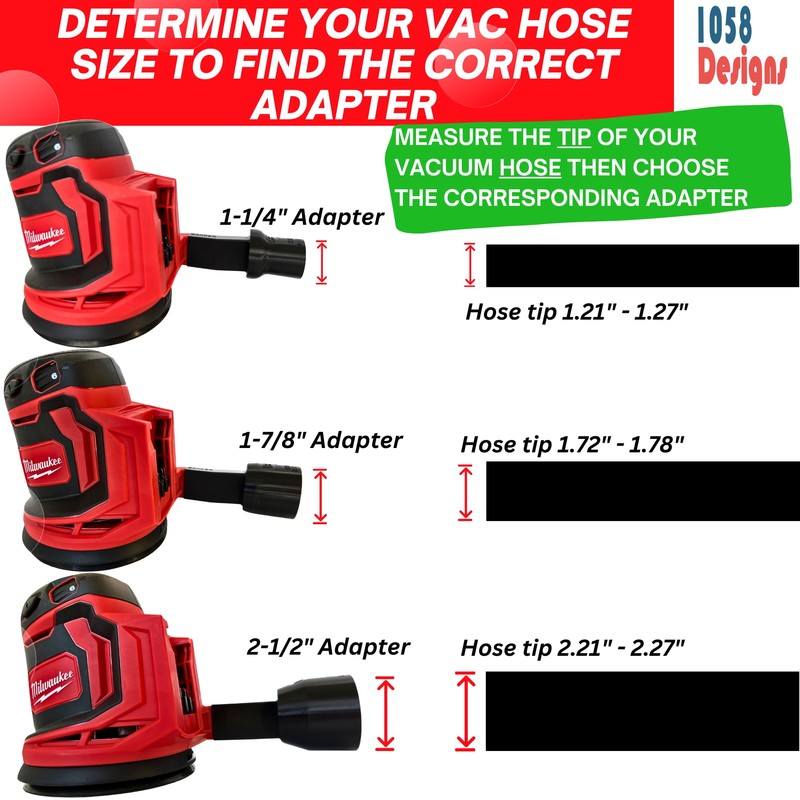 Sander Vacuum Adapter for MILWAUKEE Sanders - Shop Vac Attachment