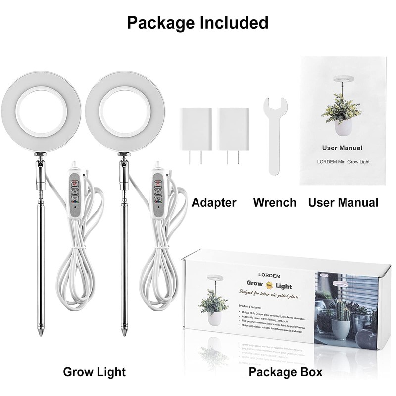 LORDEM Grow Light, Full Spectrum LED Plant Light for Indoor