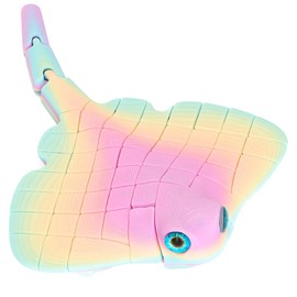 3D Printed Animals, 3D Animals Cute Manta Ray - Rainbow Color Articulated 3D Printed Dragon Toy for All Ages, Desk Decor, Sensory Fidget Toy