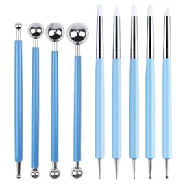 9-Piece Modelling Tool, Ceramic Tool Double-End Modelling Tool Set, Embossing Pen, Sculpture Modelling Tools, Dotting Tool, Carving Tools