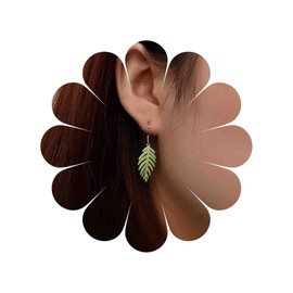 TseenYi Palm Front Earrings Green Monstera Leaf Drop Earrings Acrylic Monstera Palm Earrings Hollow Leaf Resin Earrings Boho Palm Beach Hook Earrings Jewellery for Women and Girls, Zinc