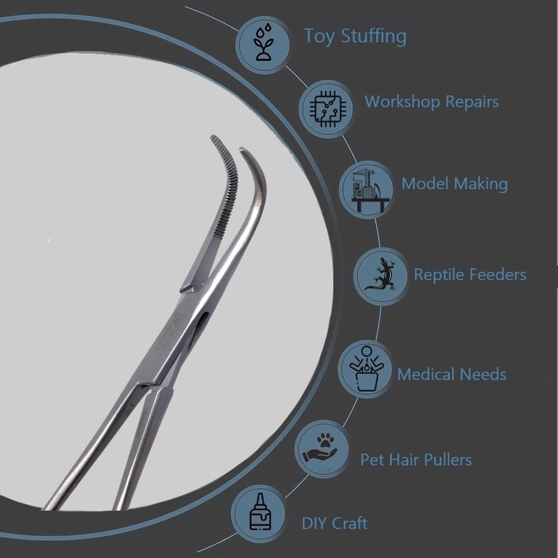 Multi-Use Locking Tweezers MIXTER Hemostat Forceps Half Serrated 6" Stainless