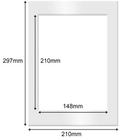 Fabian Clarke London® Pack of Ten A4 White Photo Picture Mounts for Photo Frames Mount with Aperture for A5 Picture Display Artwork or Paintings