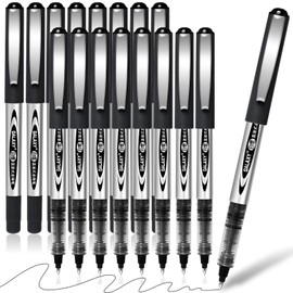 Rollerball Pens Black Ink, 16 Pack 0.5mm Black Gel Pens, Quick-Drying Ink Pens for Writing, Note Taking, Sketch, Bullet Journal School & Office Supplies