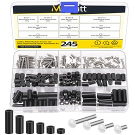 Mardatt 245Pcs Electrical Outlet Extender Kit, 150Pcs Electrical Outlet Spacers and 95Pcs #6-32 Thread Oval Head Slotted Wall Plate Screws Outlet Screws Device Mounting Screws Switch Plate Screws