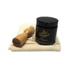 Shoe Care Set with Burgol Shoe Pomade Black Pot Brush