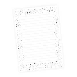 nikima Schönes für Kinder - A5 Notepad Stars Grey Black - 50 Sheets Lined to Do List Shopping List Planner Notes Recipe Pad Note List Organiser