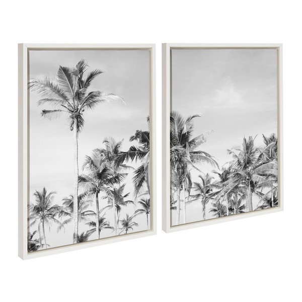 Kate and Laurel Sylvie Coastal Coconut Palm Tree Beach Black