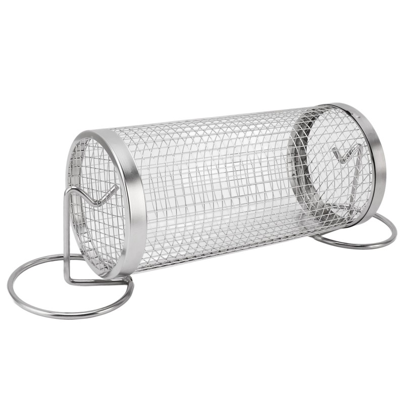 BBQ Net Tube Rolling Grilling Basket Stainless Steel Wire Mesh